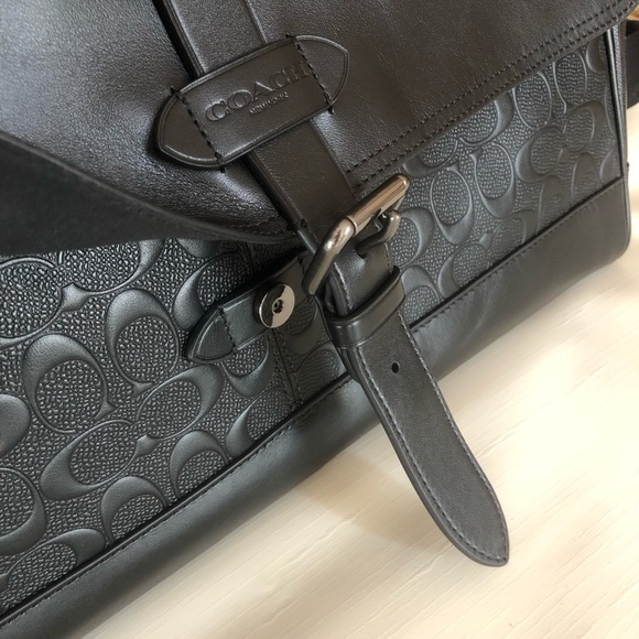 COACH Hudson Messenger Signature Black Leather - Picture 6 of 7